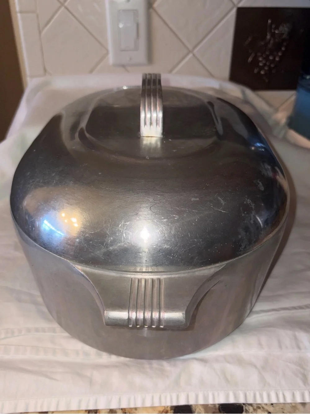 Vtg Wagner Ware Sidney -O- Magnalite 4265-P oval roaster (8- quart) With trivet